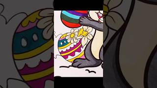 Easter bunny and Easter egg coloring book with makers