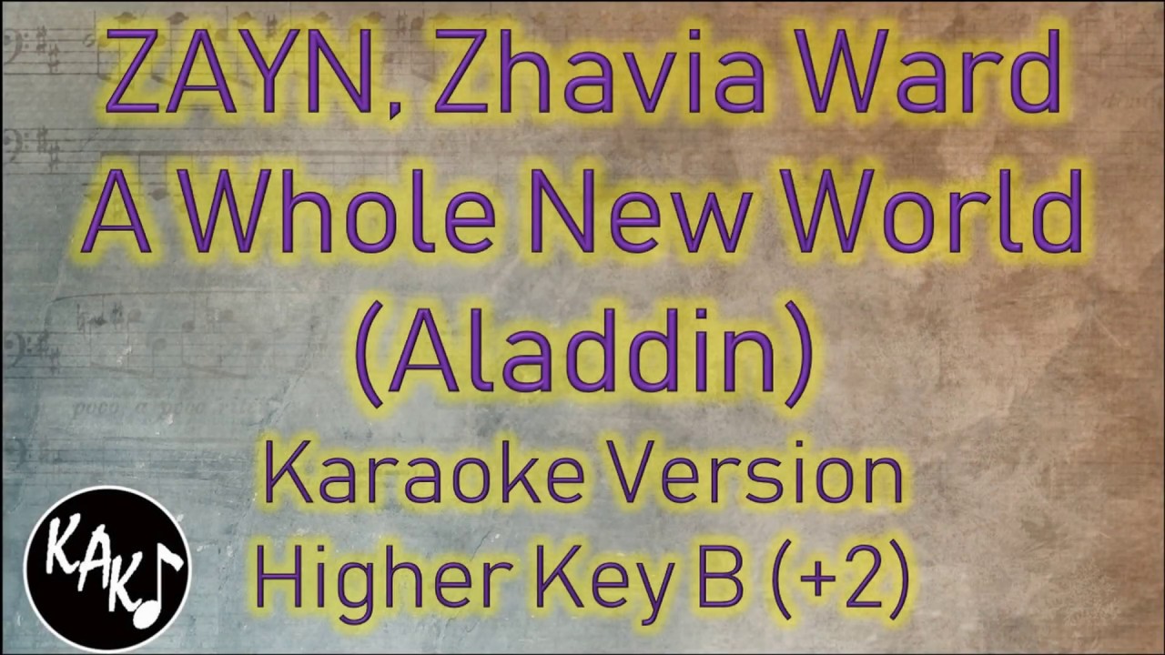 Zayn Zhavia Ward A Whole New World Karaoke Lyrics Instrumental Cover Original Key A Youtube