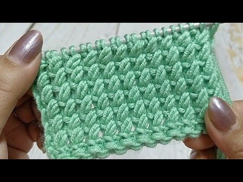 2 सलाई की बेहद आसान बुनाई,। Easy 2 Row Repeat Knitting Pattern for All ...