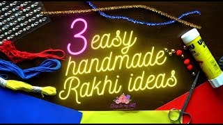 3 EASY HANDMADE RAKHI IDEAS | How to make rakhis at home | rakshabandhan 2020 screenshot 4