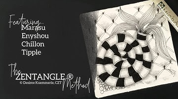 WELCOME! Video #3 | The ZENTANGLE® Method | Square Tile with Marasu Beginners Tutorial | No Voice