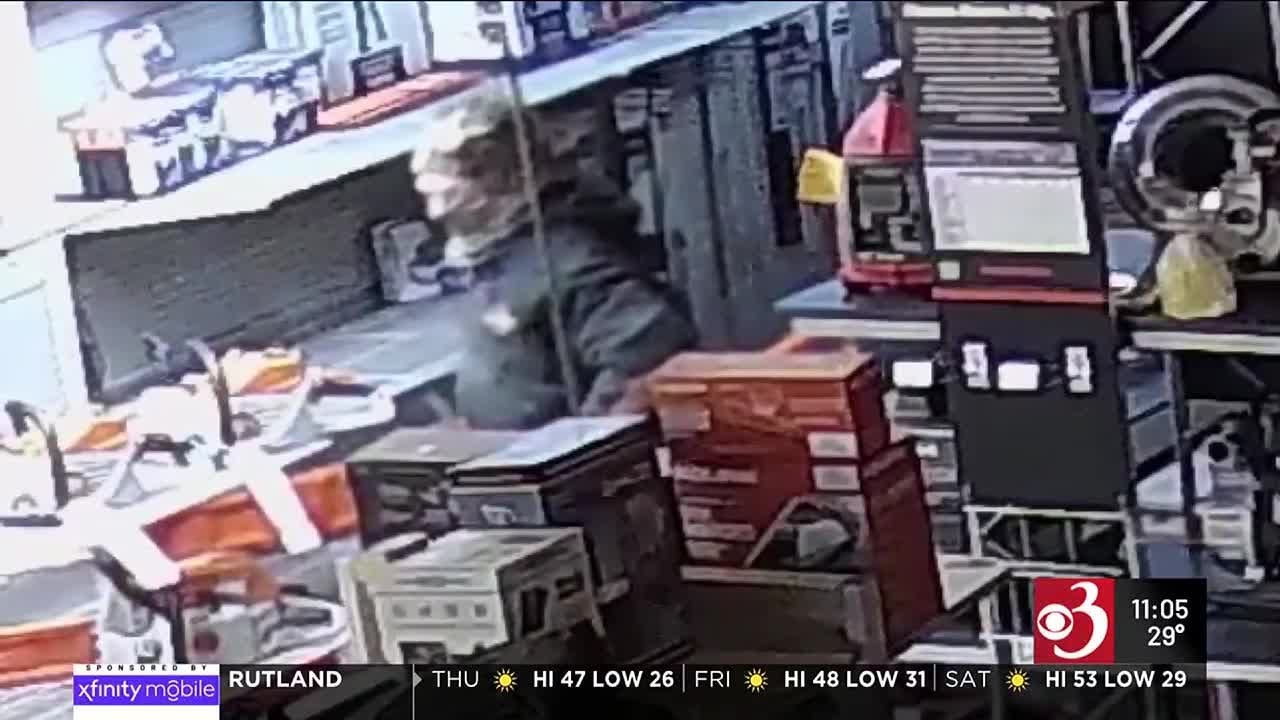 Police search for suspect in St. Johnsbury business robbery - YouTube