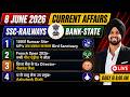 8th June Current Affairs 2026 | Current Affairs Today | Current Affairs For NTPC, Group D By Gagan