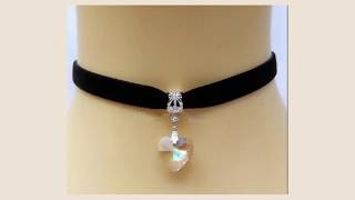Crystal Heart Choker Necklace