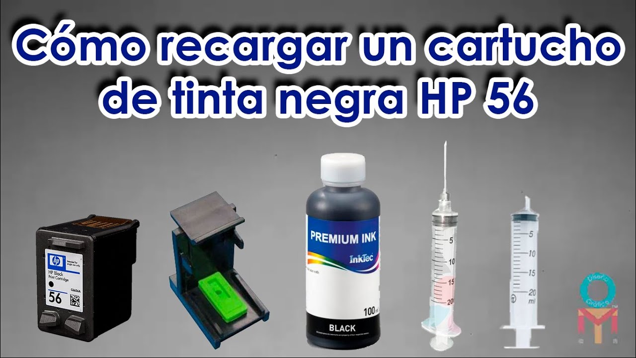 Cómo recargar un cartucho de tinta negra HP 56 - YouTube