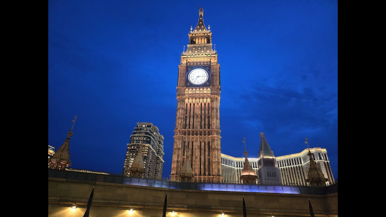런더너 마카오 호텔 빅벤 시계 미디어아트쇼 (Media Art Show at Each Hour from Big Ben Tower in Londoner Macao)