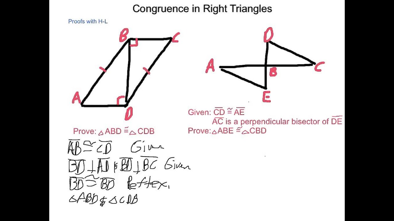 Right Triangle Congruence Theorem - Examples and Solutions