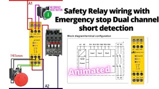 How to wire Safety Relay ? Emergency Stop Dual Channel Monitoring with reset || Easy Explained screenshot 1