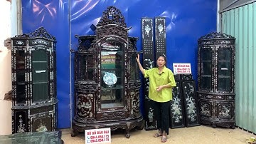 tủ chùa bầu khảm ốc, tủ bày đồ góc vuông cẩn ốc, câu đối khảm ốc,tranh cá,tủ bày đồ góc tròn cẩn ốc