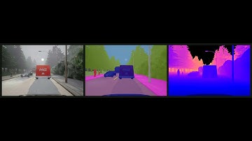 Multitask Segformer SHIFT dataset scene 2b6c-d461