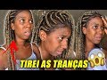 O ESTADO DO MEU CABELO DEPOIS DE TIRAR AS TRANÇAS!