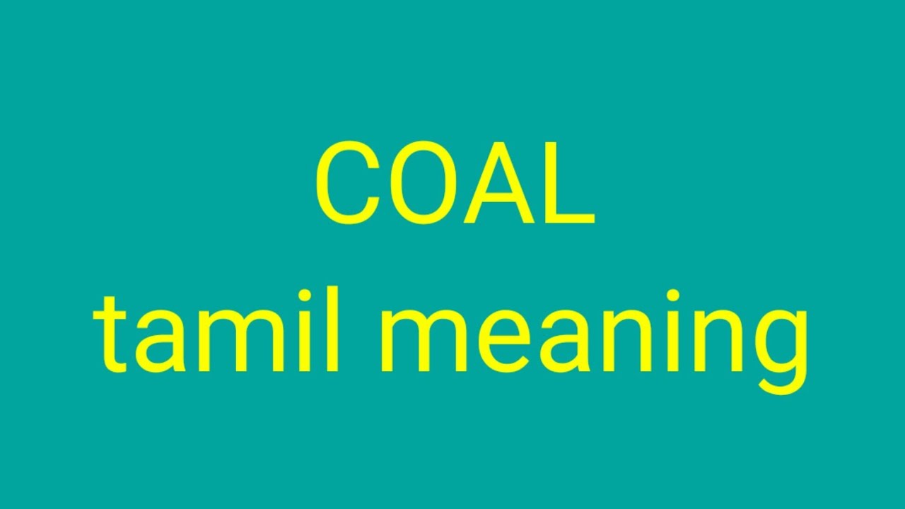 COAL tamil meaning/sasikumar - YouTube