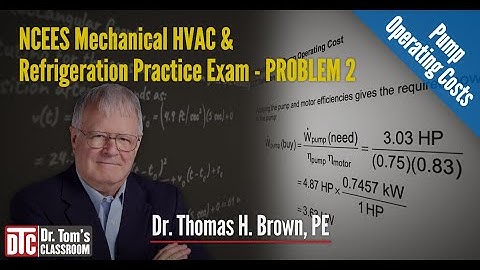 NCEES PE Mechanical HVAC Practice Exam Problem 2 - Pump Operating Cost (Solution Tips)