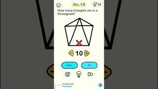 Brain out level 16 l How many triangles are in a pentagram