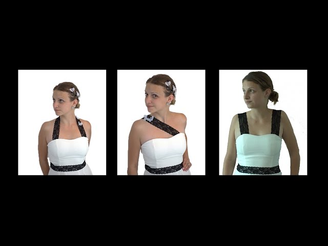 Neat way to add straps to a strapless dress …