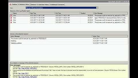 Replication Error 15517 The process could not execute 