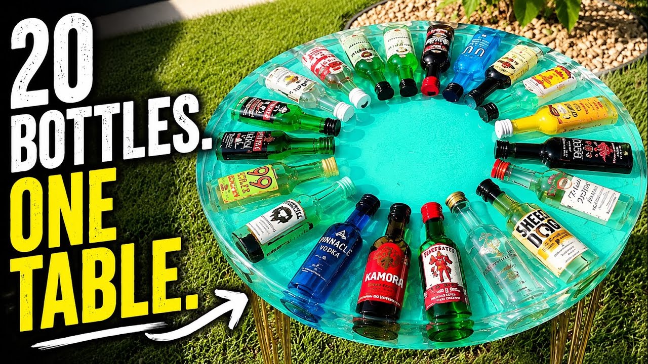 I Put Mini Bottles in Resin… and It Actually Worked - YouTube