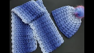 Easy Crochet scarf. WARM PLOW scarf. Quick 1 row pattern.