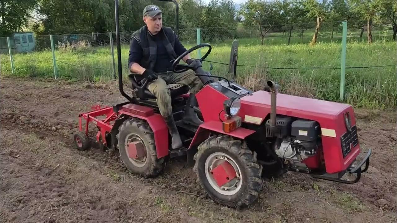 Коп картофеля переделанной мотоблочной картофелекопалкой на минитрактор ...