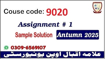 Aiou 9020 assignment 1 Autumn 2025 solutions  @picksPK ​