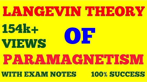 LANGEVIN THEORY OF PARAMAGNETISM || CLASSICAL LANGEVINS THEORY OF PARAMAGNETISM || WITH EXAM NOTES |