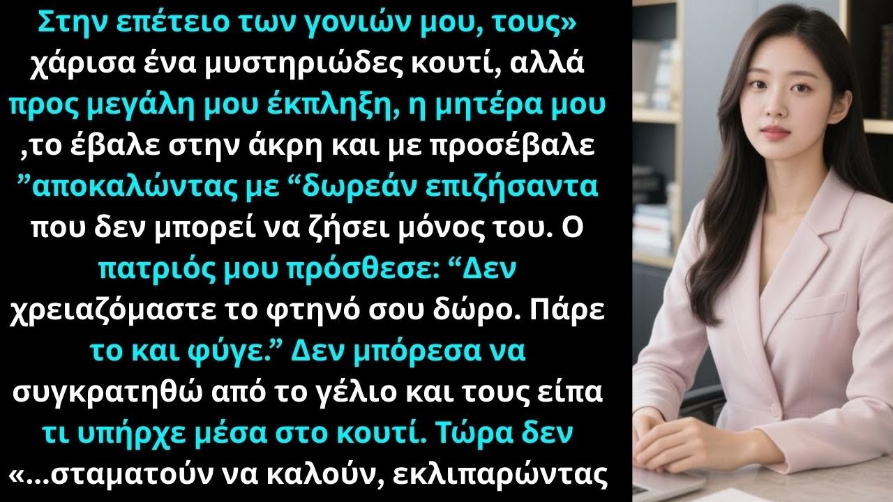«Οι γονείς μου με αποκάλεσαν “δωρεάν επιζήσαντα” στην επέτειό τους — μέχρι που άνοιξα το κουτί δώρου