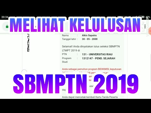CARA MELIHAT PENGUMUMAN SBMPTN 2020 - YouTube