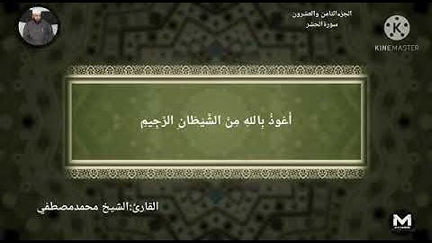 سورة الحشر برواية خلف عن حمزة. للقارئ الشيخ محمد مصطفى عبدالعزيز