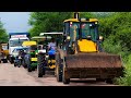 Jcb 3dx loading Mud in TATA Tippers Tractors Swaraj 855 New Holland 3630 Tractor Thar new Truck