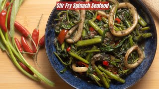 Stir Fry Seafood with Spinach