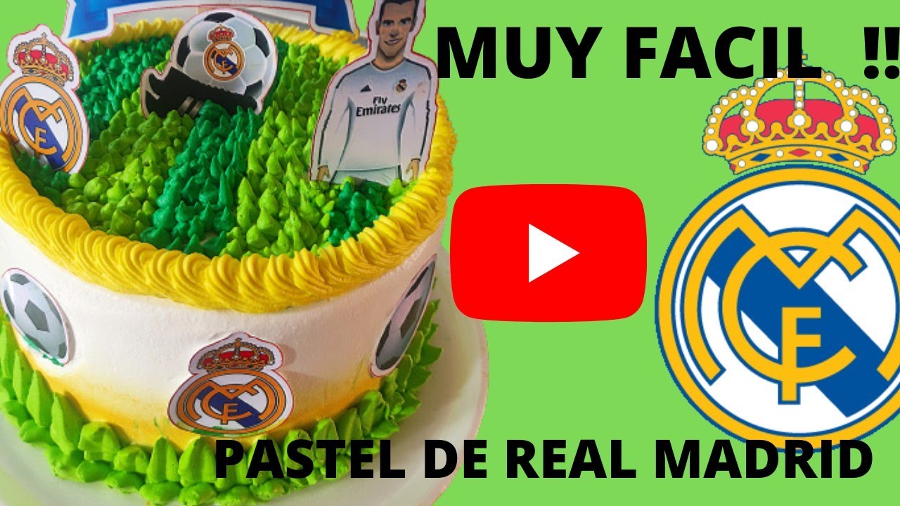 COMO DECORAR PASTEL DE REAL MADRID FACIL Y CENCILLO PASO A PASO PARA  PRINCIPIANTES - YouTube