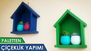 Paletten Çiçeklik Yapımı Ahşap Raf Plant Stand Made Of Pallets Diy Şap