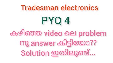 Kerala PSC #tradesman tradesman Electronics previous year questions part 4