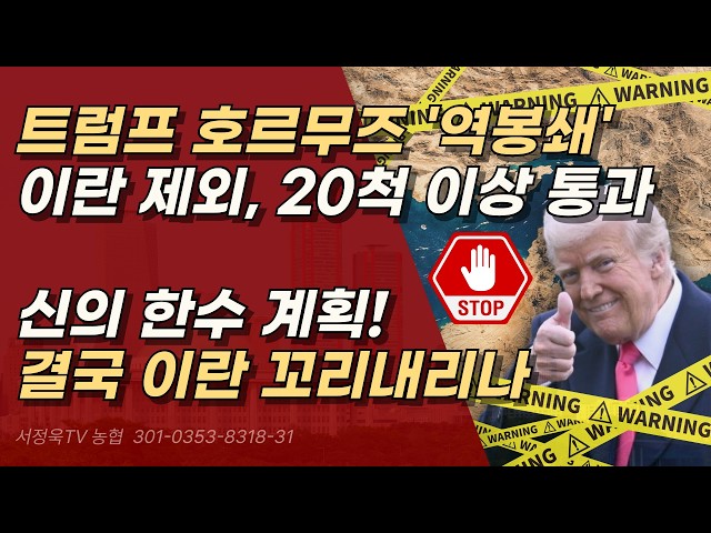 이란이 꼬리 내렸다! 트럼프 역봉쇄에 호르무즈 해협 상선 20척 전격 통과