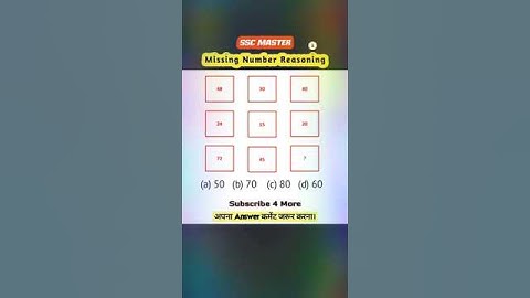#ssc Missing Number Find Out Reasoning Question //SSC GD CGL #shorts #viral #reasoning #youtube