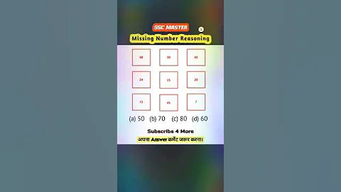 #ssc Missing Number Find Out Reasoning Question //SSC GD CGL #shorts #viral #reasoning #youtube