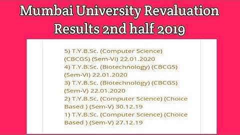 Mumbai University Revaluation Results ||2nd half 2019 || tybsc (CS)