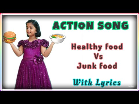 Action Song Healthy Food Vs Junk Food Nursery Rhymes Song