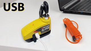 Kraser Kr7Y Motorslot Disc Alarm Usb Oplaadbare Batterij Anti-Diefstal Fiets Remklauw Scooter