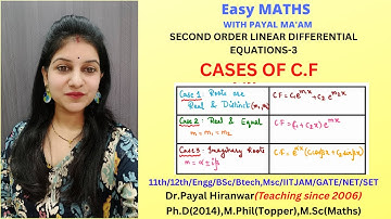 Cases of C.F (Complementary Function) I Differential Equations I B.Sc. I Engineering Maths I RTMNU