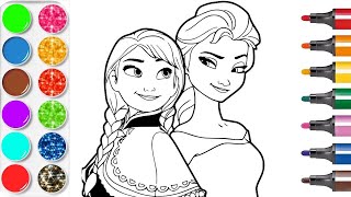 Dessiner et colorier Elsa Frozen Anna la reine des neiges dessin et coloriage & Planète coloriage