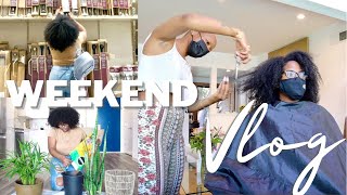 VLOG| FIRST HAIRCUT IN 2 YEARS, HOME DEPOT RUN, REPOTTING MY PLANT BABIES| Mia A. Brumfield