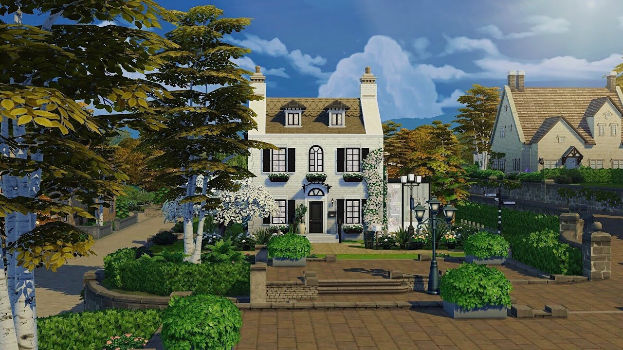 Modern Cottage House • The Sims 4 • No CC | Speed Build - YouTube
