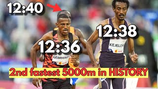 Hagos Gebrhiwet runs (12:36.72) the second fastest 5000m time in HISTORY #hagosgebrhiwet