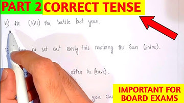 Correct Tense Questions and Answers ll SEBA II AHSEC