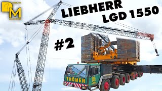 Stunning crane giant reaching the sky 550ton Liebherr LGD 1550 powerful crane with 105m lattice boom