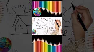 How to draw easy scenery drawing for kids#scenery #drawingtutorial #draw #shorts #youtubeshorts