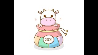 2021년 흰소띠 복주머니 그리기 (새해 그림그리기)