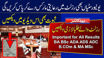 Grace Marks for BA BSc ADA ADS ADC B.Com Result 2021 | MA MSc Result 2021 | Result Policy 2021