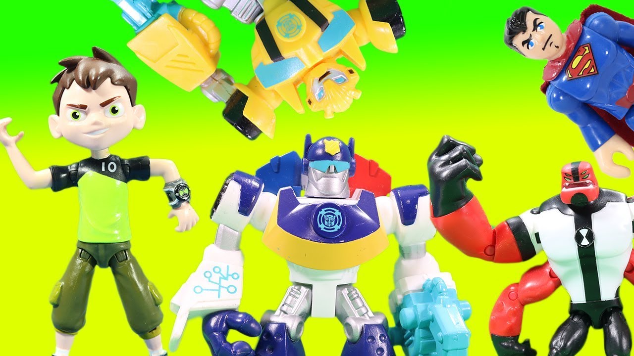 superman 3 New Ben 10 Transformations! Transformers DC Marvel Rescue Bots Surprises!